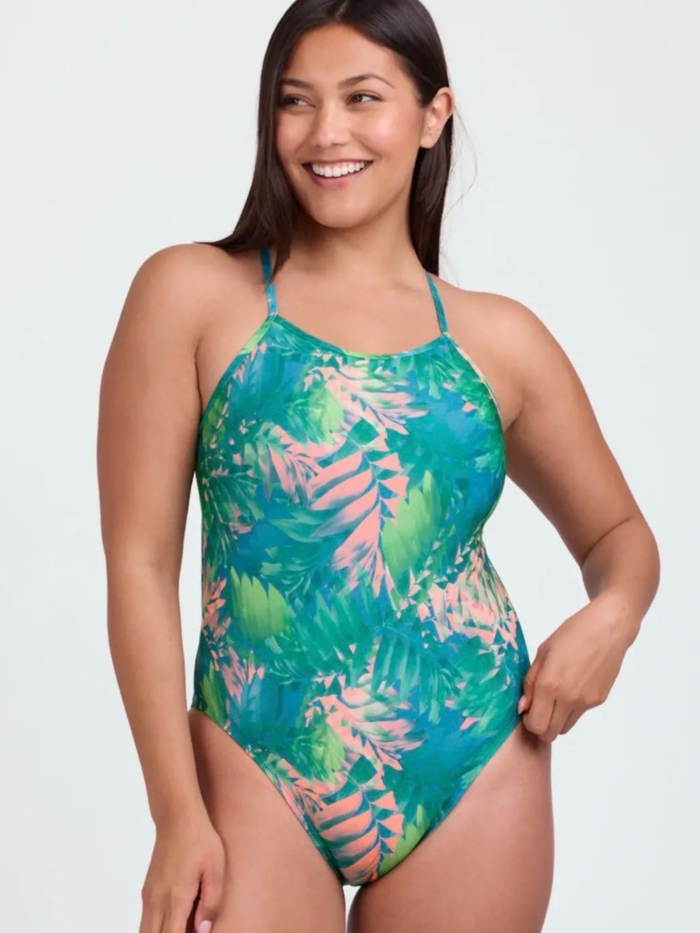 Jolyn women’s Brandon one piece training swimsuit 34 palm tropical